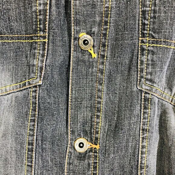 Vintage Ecko Unltd. Denim Jacket Leather Patchwork Rhino Men's Large - Picture 6 of 12